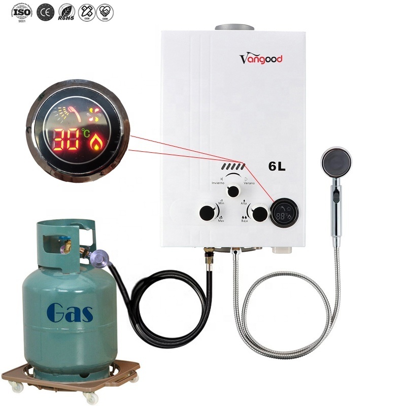 Calefont Custom Or Standard Gaz Geyser Boiler Heaters Hot Shower Propane Instant Butane Tankless Portable Gas Water Heater 6L