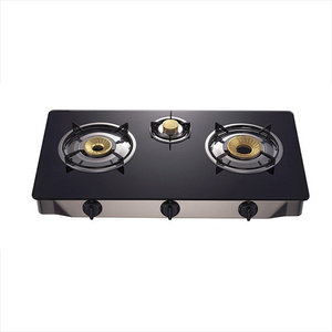 Kitchen Glass Hob Cooker 3 Burner Lpg Table Top Gas Stove