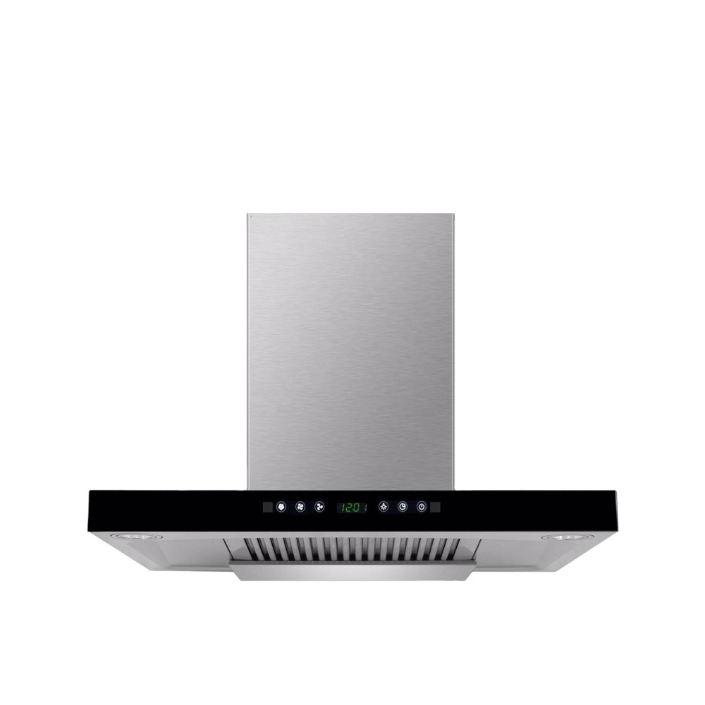 Kitchen appliance T shape stainless steel chimney 90cm hood in Vent Fan cooker hood with filters