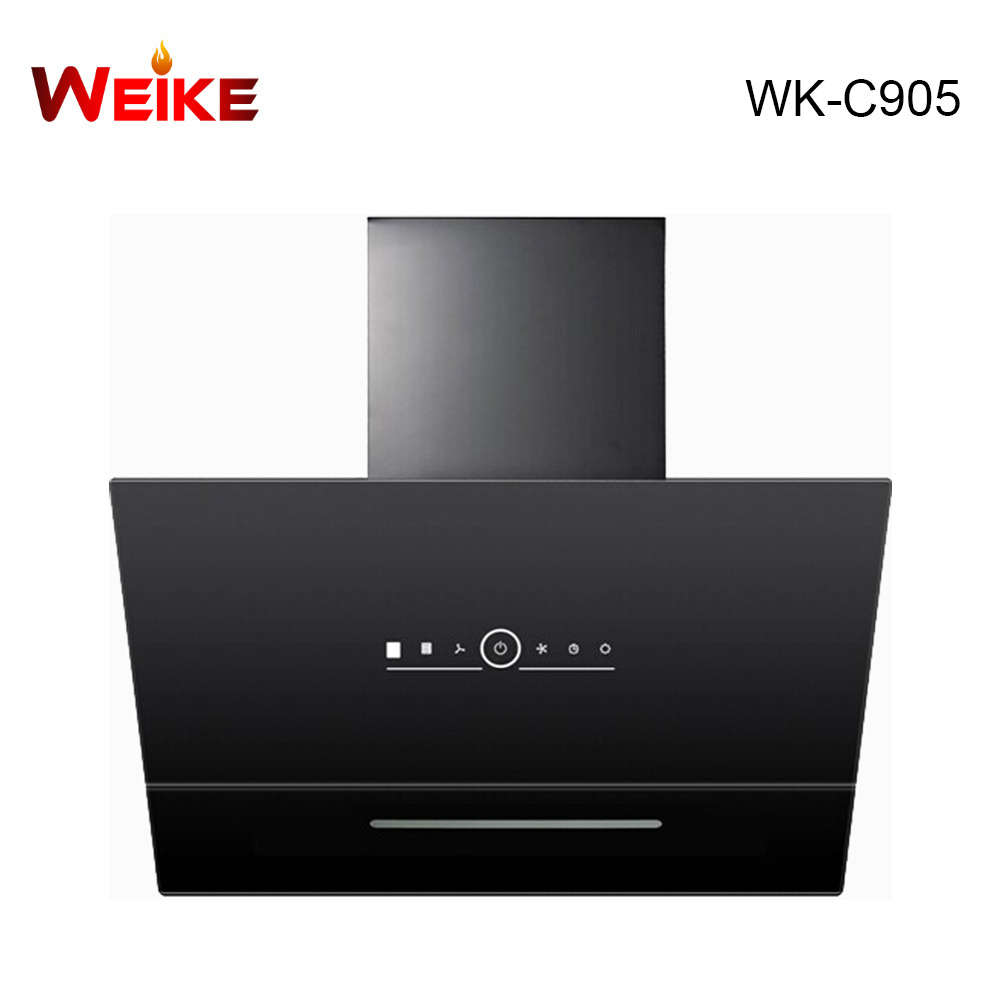 Kitchen hood commercial side wall mounted range hood with copper motor strong exhaust chimney big kitchen range 60mm