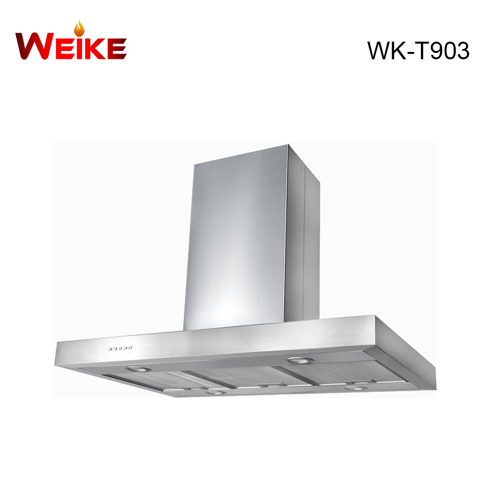 Kitchen appliance T shape stainless steel chimney 90cm hood in Vent Fan cooker hood with filters