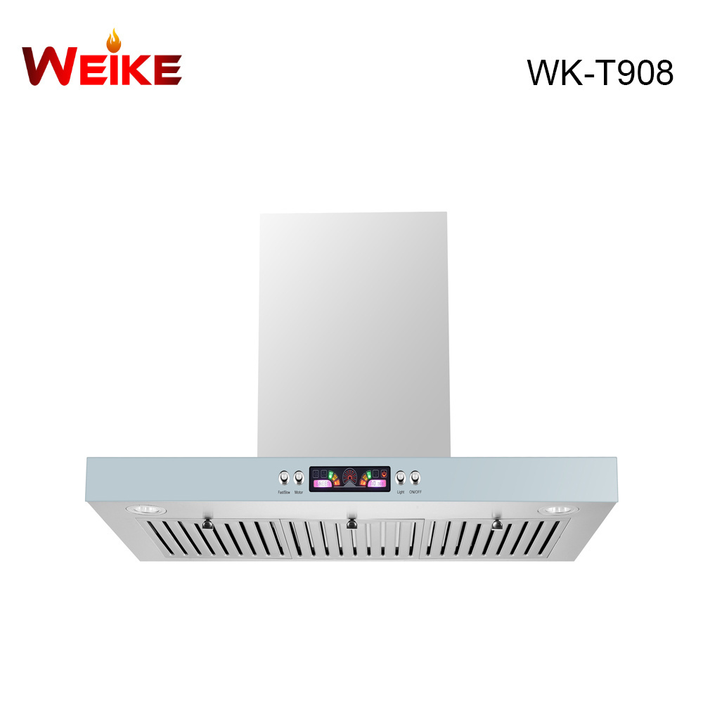 Kitchen appliance T shape stainless steel chimney 90cm hood in Vent Fan cooker hood with filters