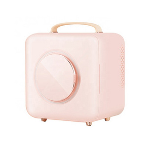 White 7L Small Makeup Retro Portable Mini Refrigerator Horizontal Cute Handle Room Mini Fridge For Household