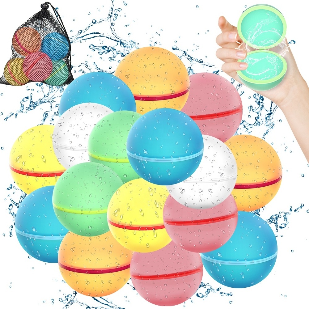 Silicone Quick Fill Self Sealing Splash Balls Refillable Reusable Water Bomb Balloons For Kids Water Fight