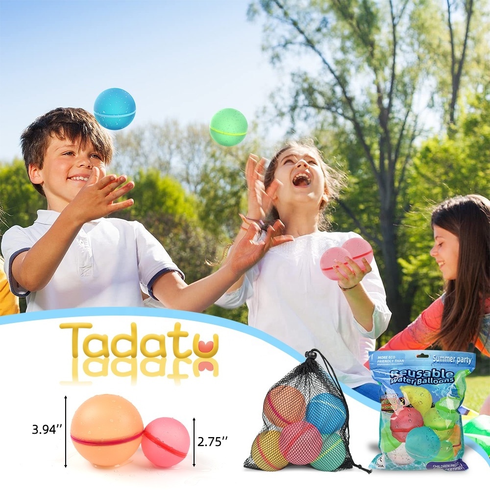 Silicone Quick Fill Self Sealing Splash Balls Refillable Reusable Water Bomb Balloons For Kids Water Fight