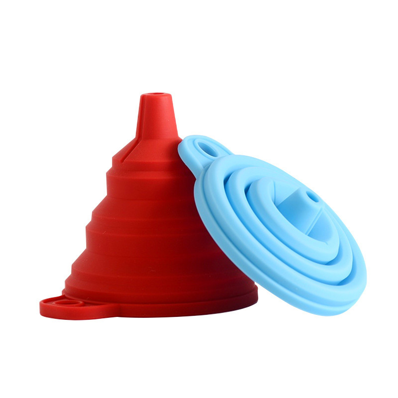 6 Sizes BPA Free Collapsible Foldable Silicone Folding Funnel For Kitchen Gadgets