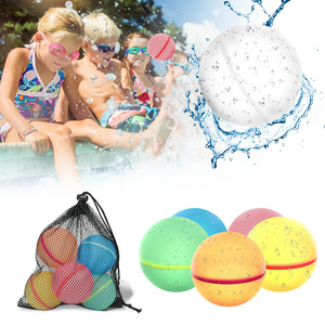 Tadatu Outdoor Family Toy 12 Pack Magnetic Water Bomb Quick Fill Self Sealing Silicone Ball Refillable Reusable Water Balloons