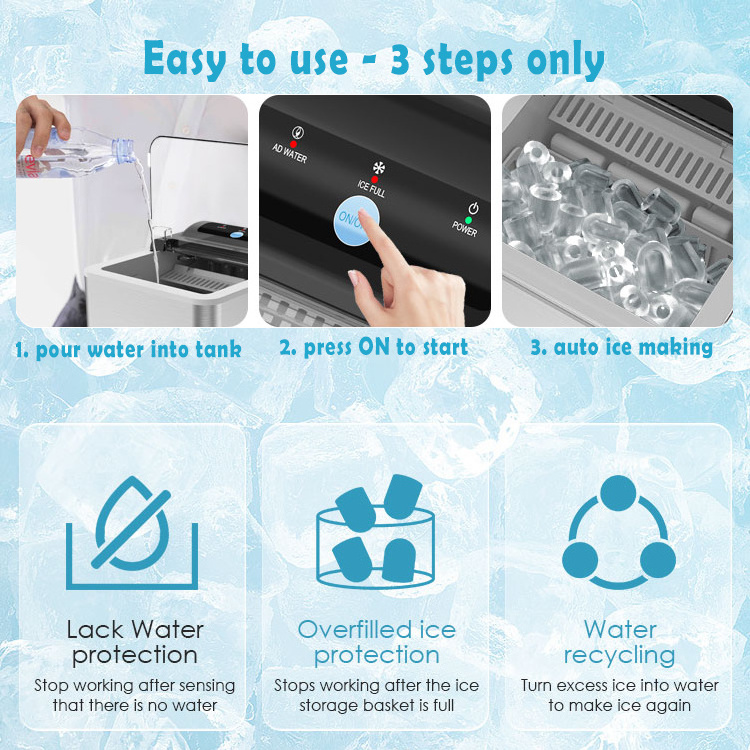 Factory Direct 12kg Plastic Small Mini Ice Maker for Home Use