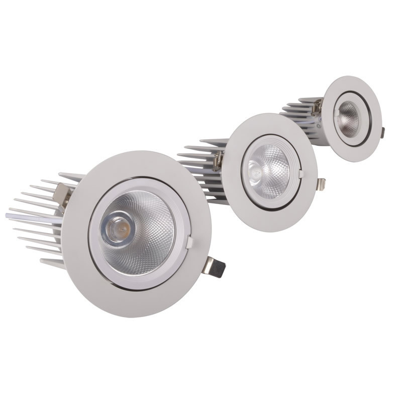 Recessed 360 degree adjustable 20w 30w 45w gimbal LED downlight for commercial lighting