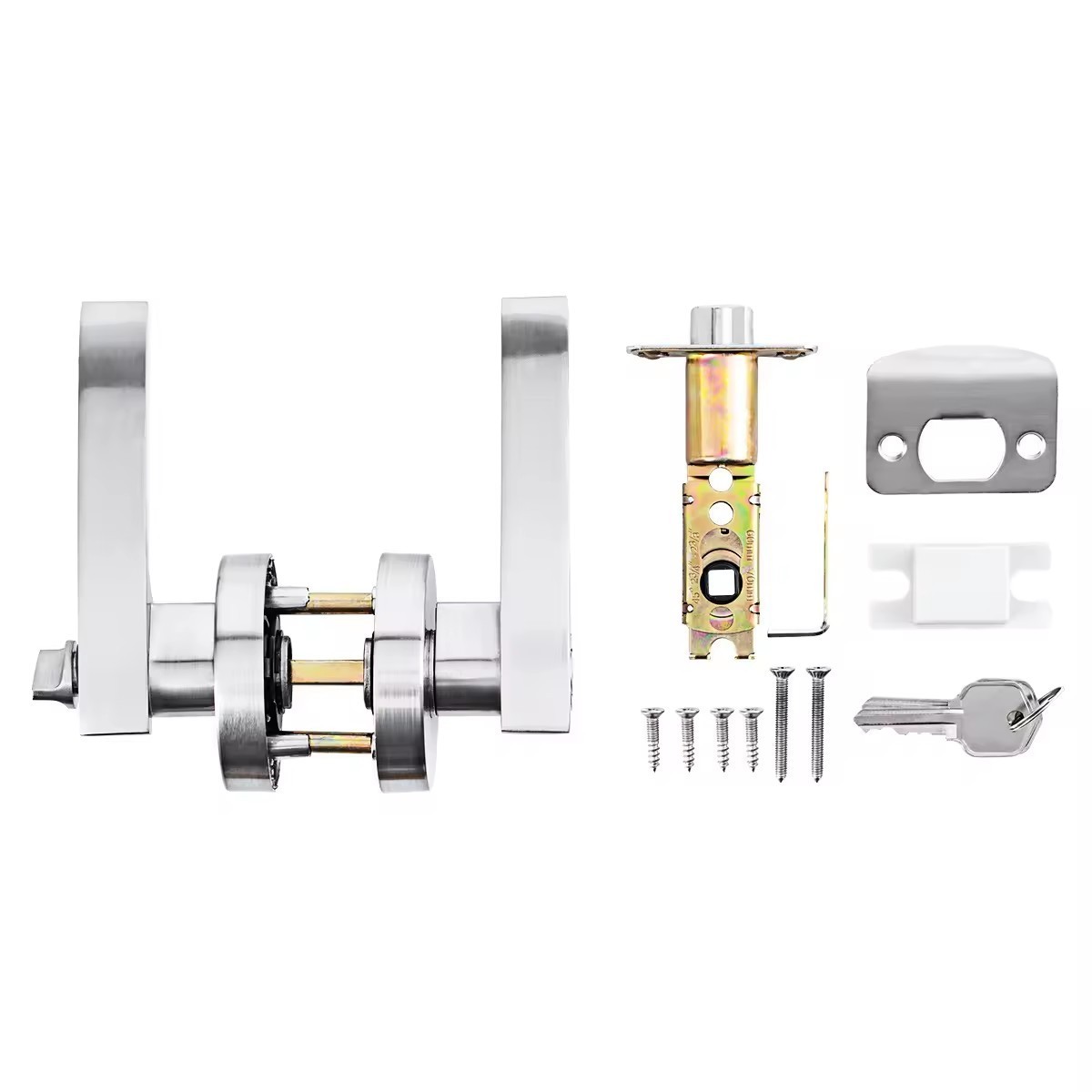 Hot Sale Modern Design Security Entrance Square Tubular Interior Door Heavy Duty Door Lock Handle With Key