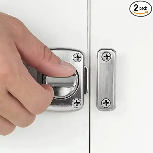 2 Packs Rotate Bolt Latch Gate Latches Safety Door Lock Cabinet Furniture Windows BathroomAntique Lock Gate Latch