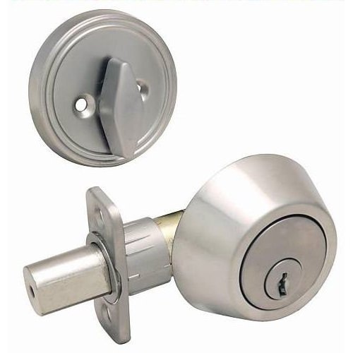 Stainless Steel Deadbolt With Resist Sawing Latch And Brass Cylinder Door Lock With Satin Nickel Finish Single  double cylinder