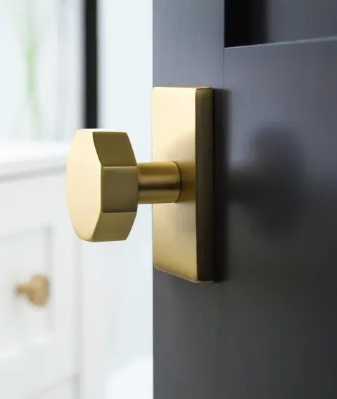 Modern Main Wooden Entry Exterior Interior Square Entrance Privacy Passage Dummy Brass Door Knob Handle Lock