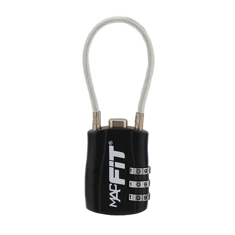 High Quality Steel Cable Shackle Zinc Padlock With 3 Combination Code Wheels