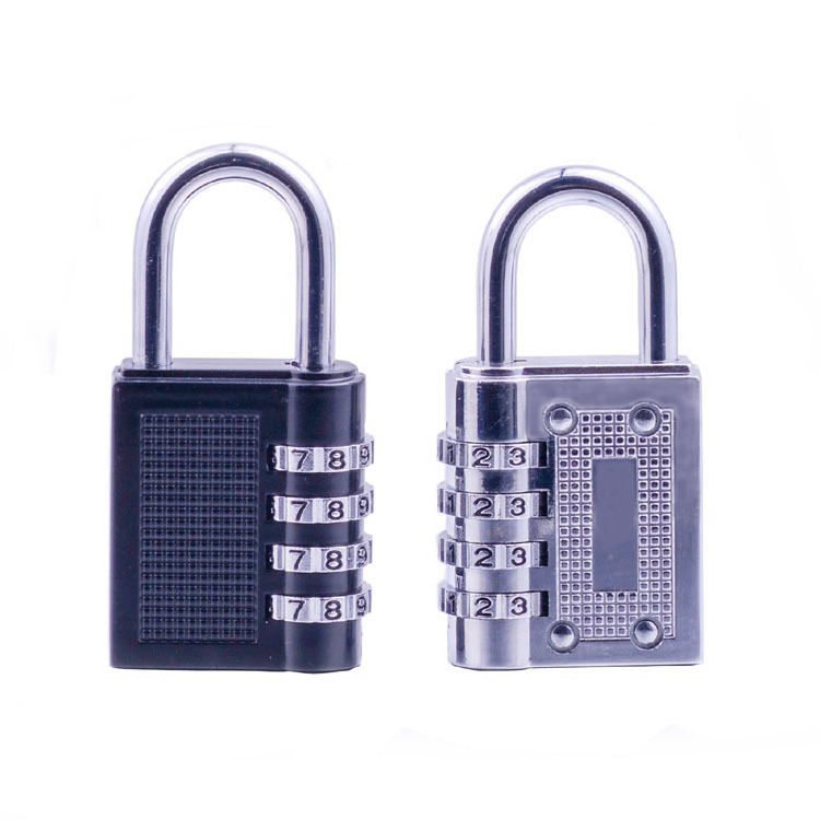 Top Quality Black 4 Digit Padlock Luggage Cabinet Gym Door Suitcase Password Code Lock Factory Supply Combination Lock