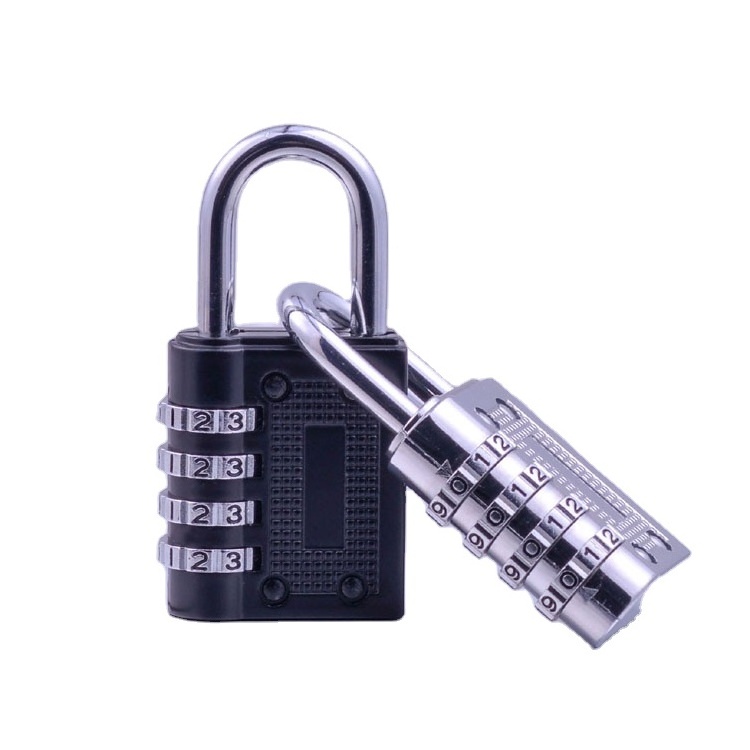 Top Quality Black 4 Digit Padlock Luggage Cabinet Gym Door Suitcase Password Code Lock Factory Supply Combination Lock