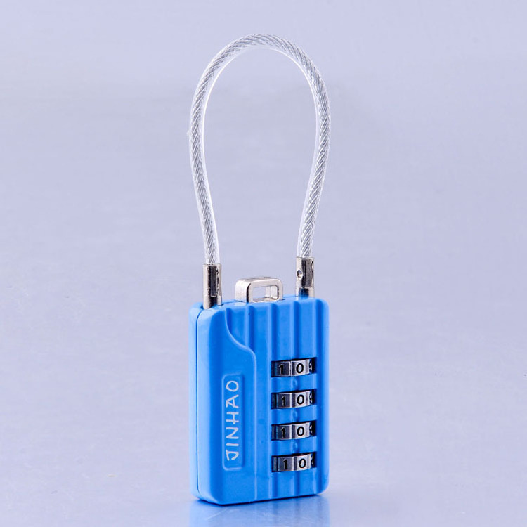 Silver Rectangle Cable Wire Combination Lock Zinc Alloy Digital Password Code Security Lock With Custom Cable Pad Lock