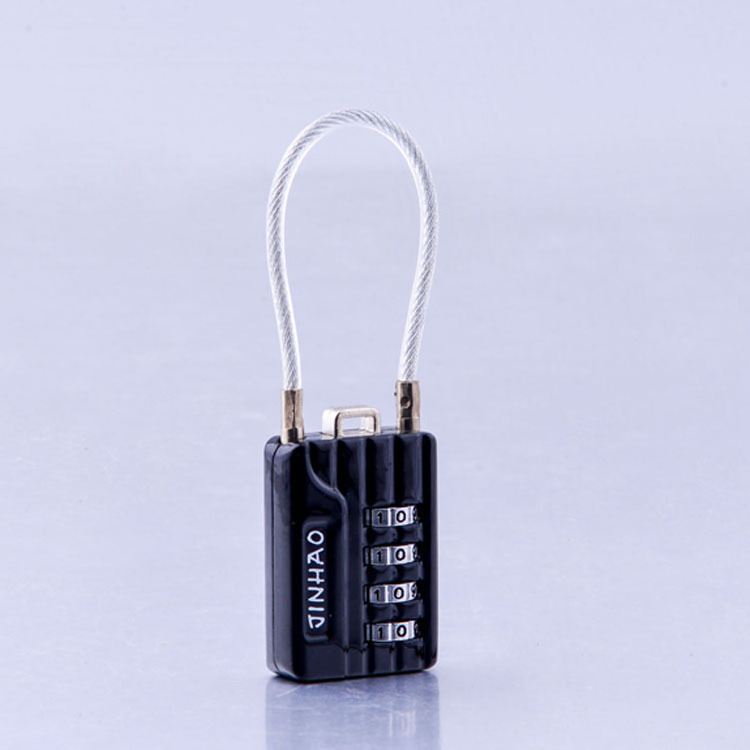 Silver Rectangle Cable Wire Combination Lock Zinc Alloy Digital Password Code Security Lock With Custom Cable Pad Lock