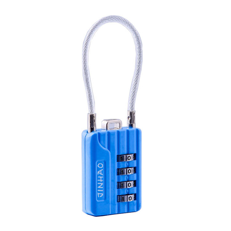 Silver Rectangle Cable Wire Combination Lock Zinc Alloy Digital Password Code Security Lock With Custom Cable Pad Lock