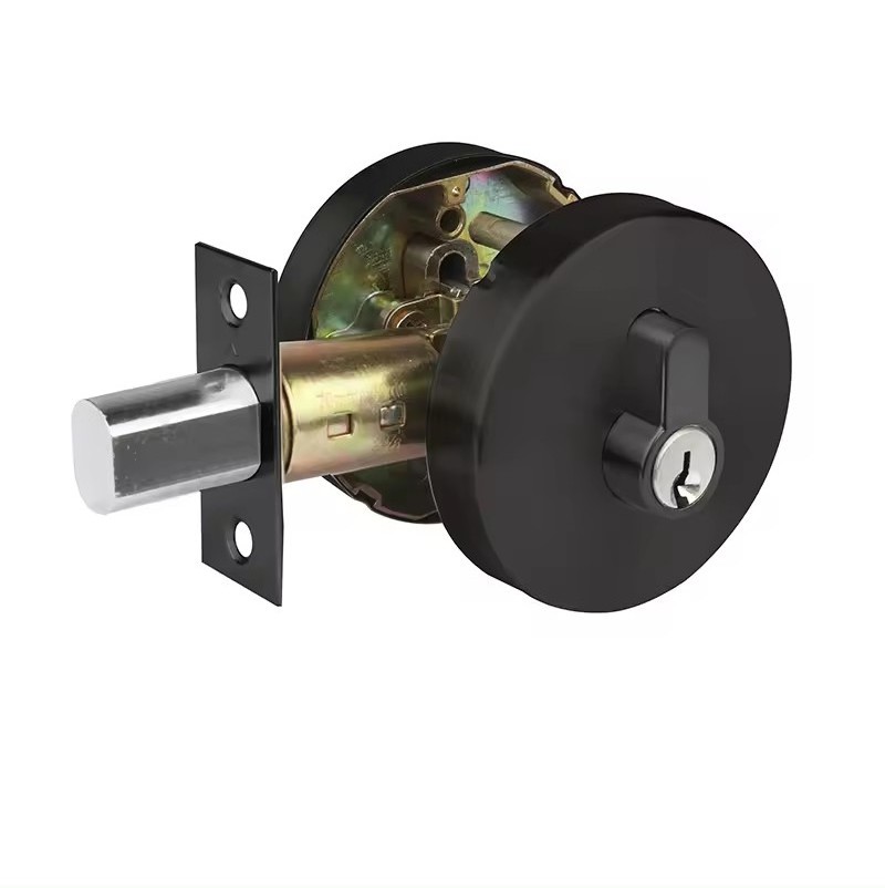 High Security Double Cylinder Deadbolt Lock Cylindrical Round Knob Lockset Deadbolt Door Lock