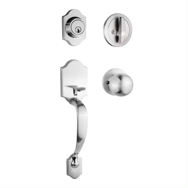 American Style Exterior Main Door Handleset Grip Handleset Safety Handle Exterior Door Lockset Pull Grip Door Lock