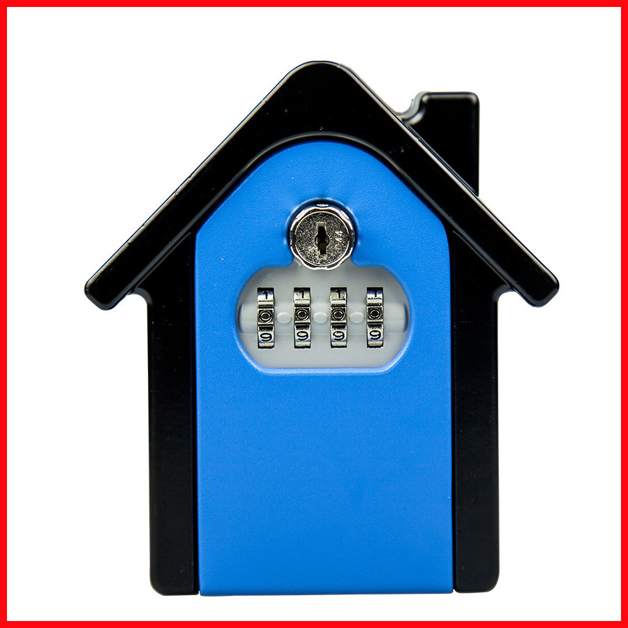 4 Digit Combination Wall Mount House Shape Key Storage Lock Box For Outdoor & Indoor Keys Large Capacity