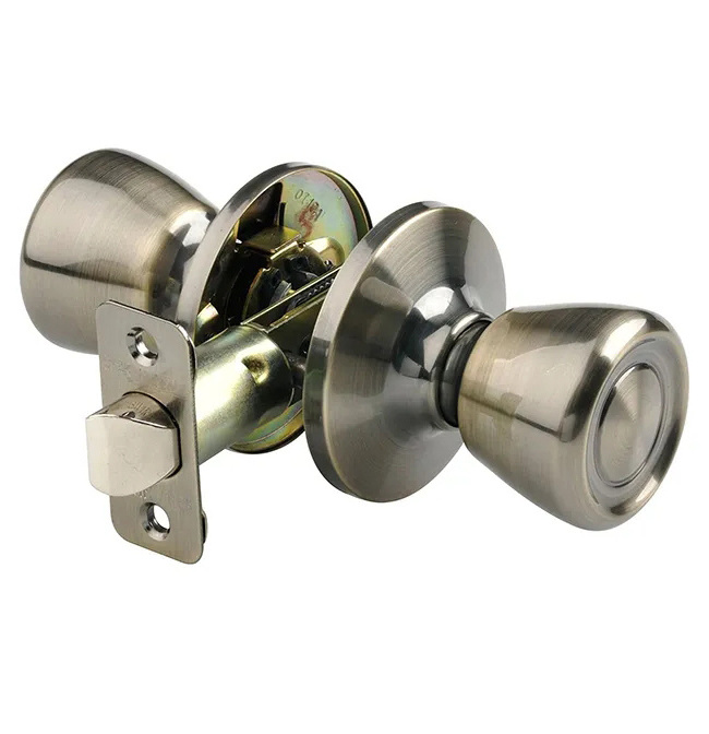 Round Door Knobs Rotation Lock Knobset Handle Stainless Steel Door Knob With Key