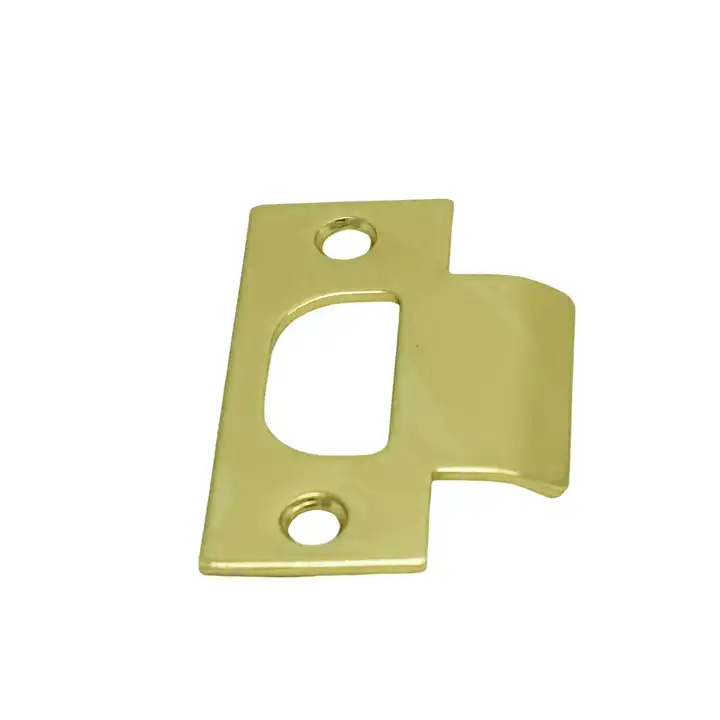 T Shape Strike Plate Single Pack with Satin Brass Finish