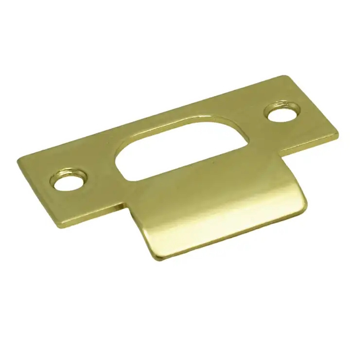 T Shape Strike Plate Single Pack with Satin Brass Finish