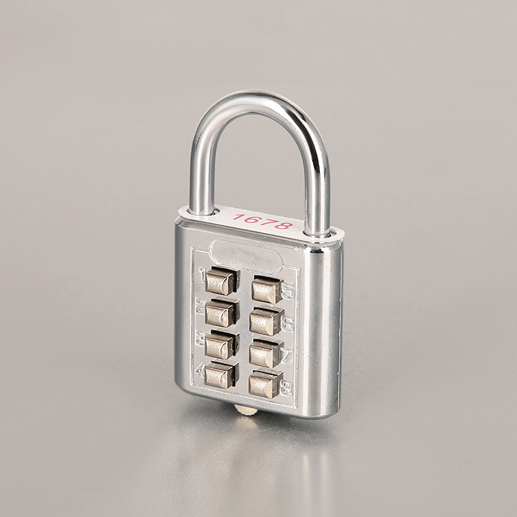 Stainless Steel Padlock 8 Digit Combination Lock For Gym School Employee Locker