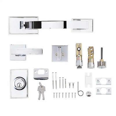 Main Door Handle Lock Pull Hanldeset For Main Entry Door Key Open Front Door Handle Lock Grip Lock