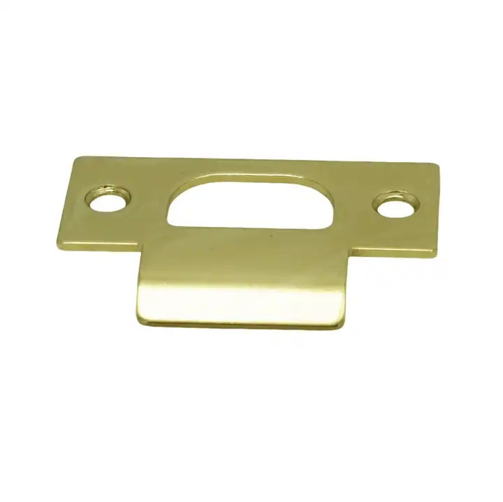 T Shape Strike Plate Single Pack with Satin Brass Finish