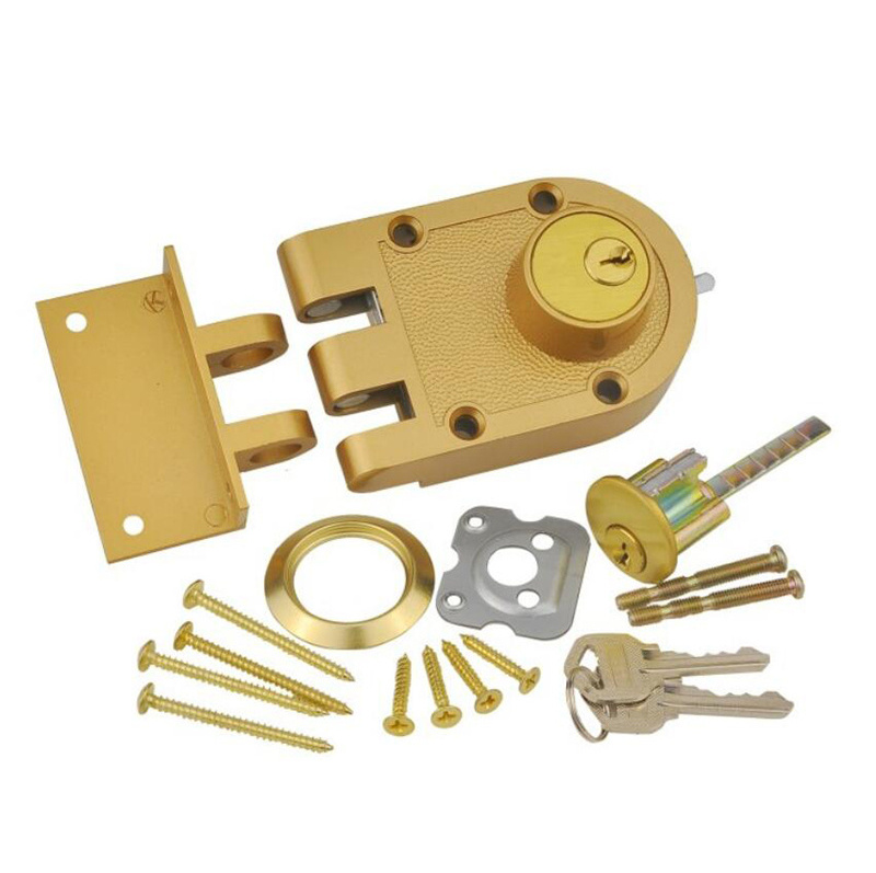 Hot Selling Safety Door Brass Key Security Gate Cylinder Safe Door Rim Lock