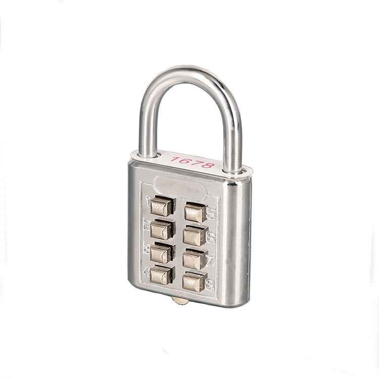 Stainless Steel Padlock 8 Digit Combination Lock For Gym School Employee Locker