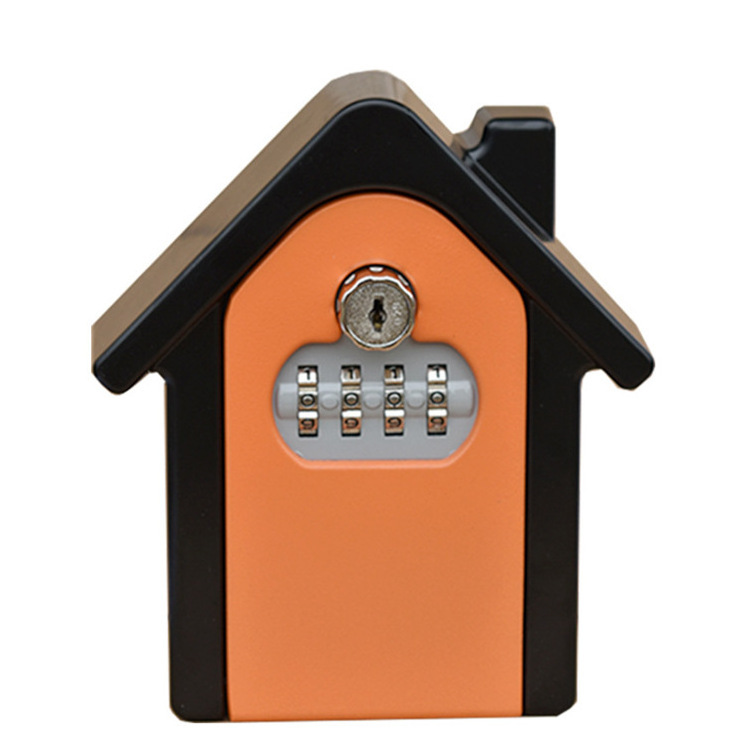 4 Digit Combination Wall Mount House Shape Key Storage Lock Box For Outdoor & Indoor Keys Large Capacity