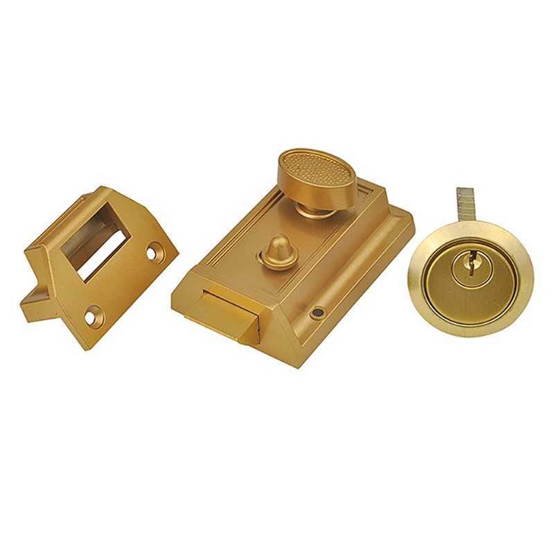 Hot Selling Safety Door Brass Key Security Gate Cylinder Safe Door Rim Lock