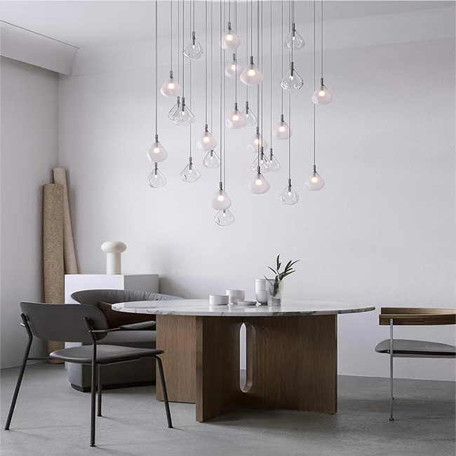 New Product Explosion Postmodern Rain Drop Glass Hanging Lights Dining Room Living Room Bedside Home Decor Pendant Light