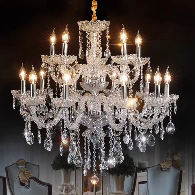 Furniture modern luxury crystal chandelier chrome pendant lamp chandelier ceiling luxury hanging lights for kitchen home