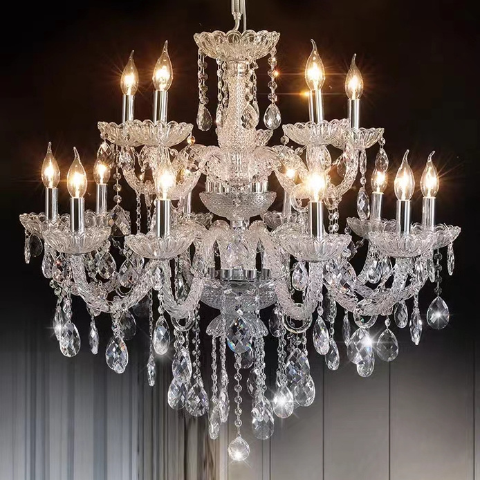 Furniture modern luxury crystal chandelier chrome pendant lamp chandelier ceiling luxury hanging lights for kitchen home