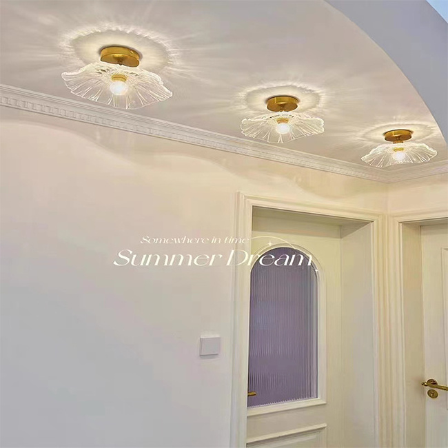 Modern luxury flower shaped simple retro corridor lights entryway chandelier decoration pendant light