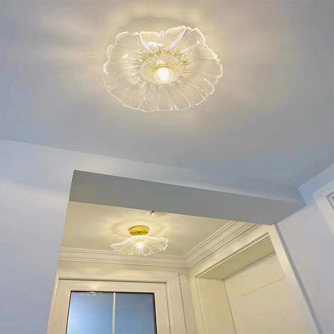 Modern luxury flower shaped simple retro corridor lights entryway chandelier decoration pendant light