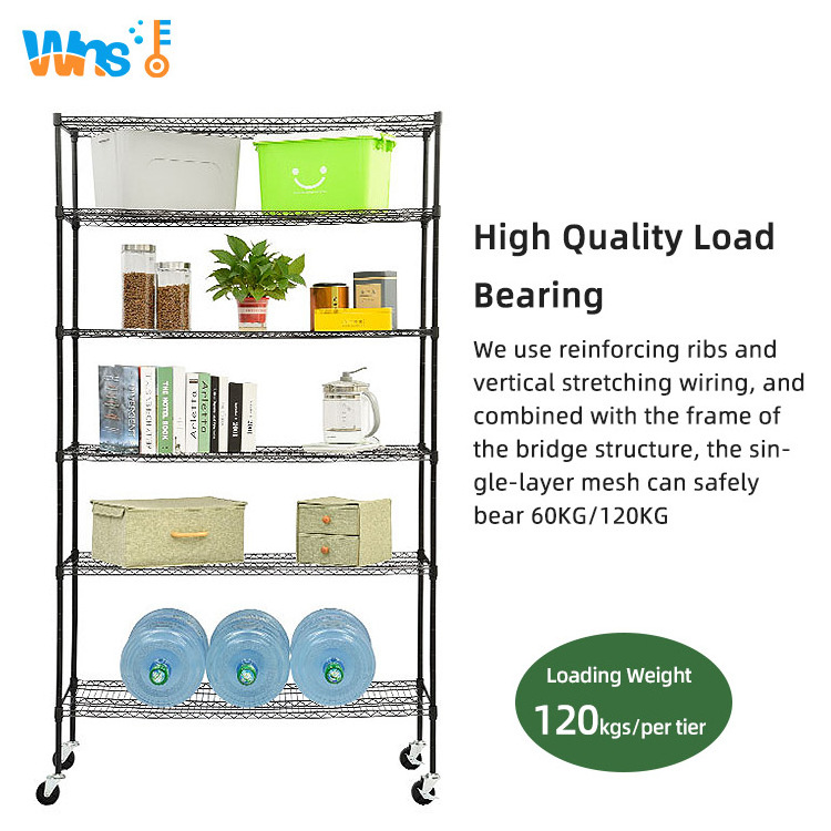 Metal Adjustable Steel 6 Layer Kitchen Organizer Shelf Durable Living Home Storage Shelf