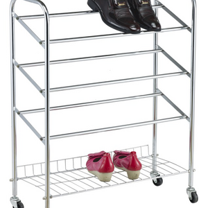 Wholesale Crabon Steel Wire Mesh Shoe Rack Small Three or Four Tiers Metal Wire Display w