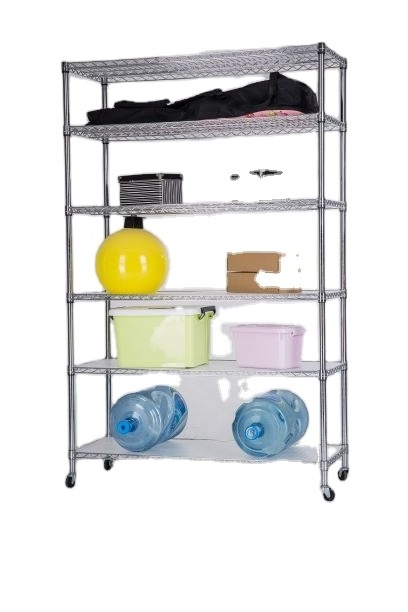 Restaurant Kitchen organizer wire basket home storage Black Mobile Metal wire shelf display racks W-5400b7