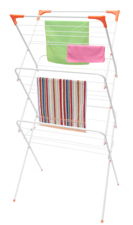 Foldable Metal 3 Tier Clothes Drying Laundry Hanging Racks Hanger Pants Towel Cloth Stand Shelf Coat Dryer Rack