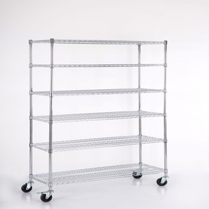 OEM/ ODM Chrome plated 6 layer wire shelving rack metal shelf adjustable