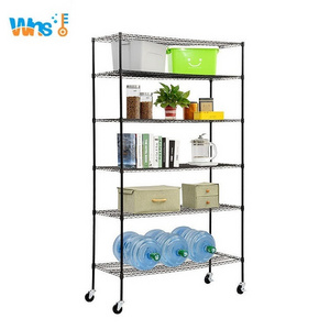 Metal Adjustable Steel 6 Layer Kitchen Organizer Shelf Durable Living Home Storage Shelf