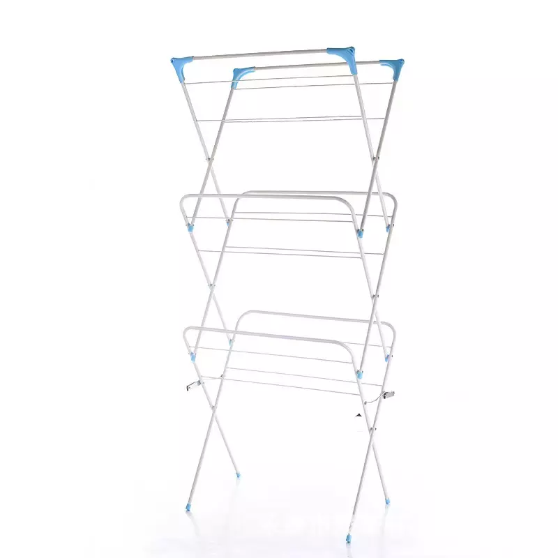 Foldable Metal 3 Tier Clothes Drying Laundry Hanging Racks Hanger Pants Towel Cloth Stand Shelf Coat Dryer Rack