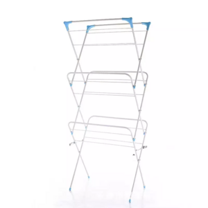 Foldable Metal 3 Tier Clothes Drying Laundry Hanging Racks Hanger Pants Towel Cloth Stand Shelf Coat Dryer Rack