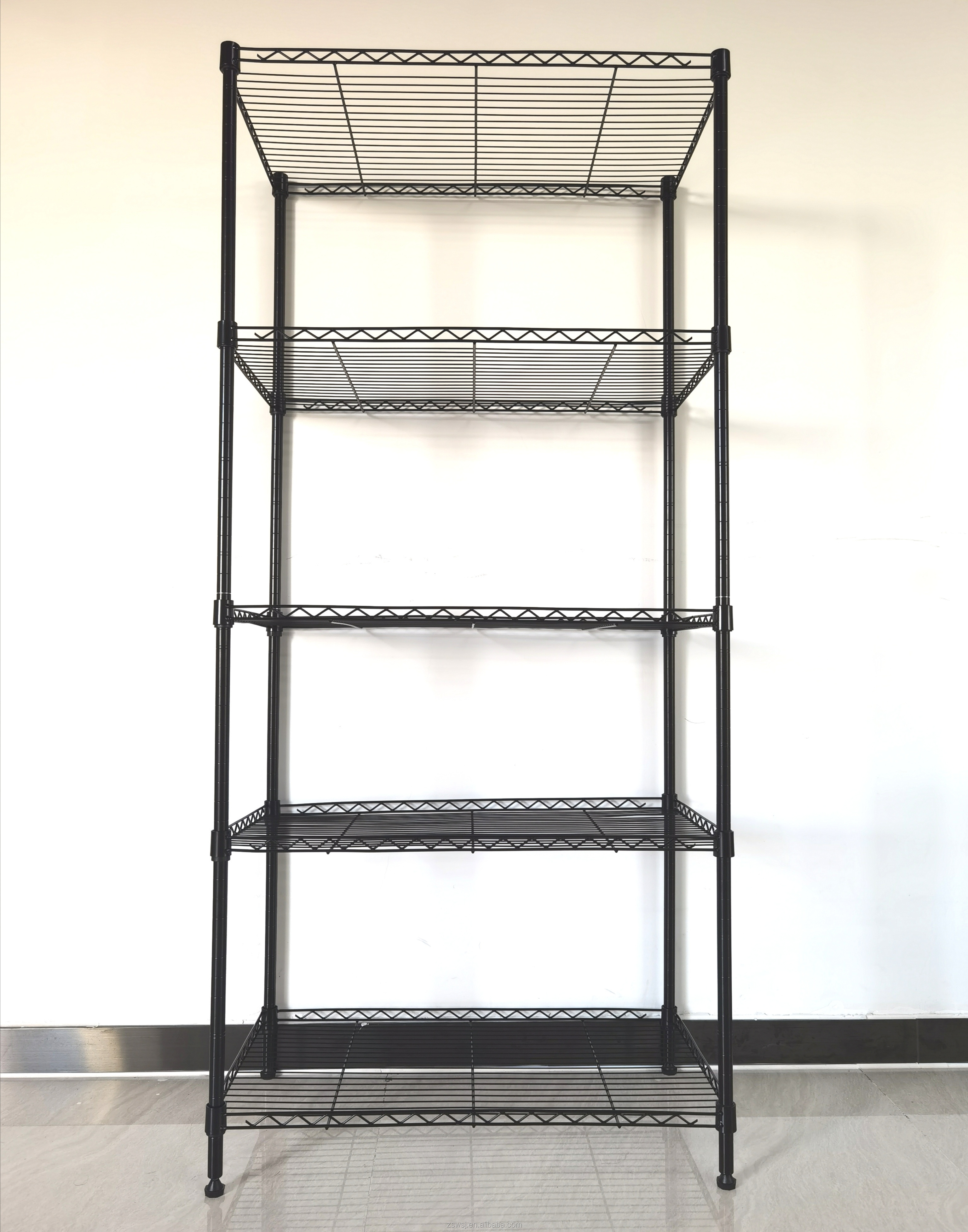 Professional 5 Tiers NSF High Quality Cheap Epoxy Plated iron wire mesh kitchen rack storage+holders racks Storage Rack